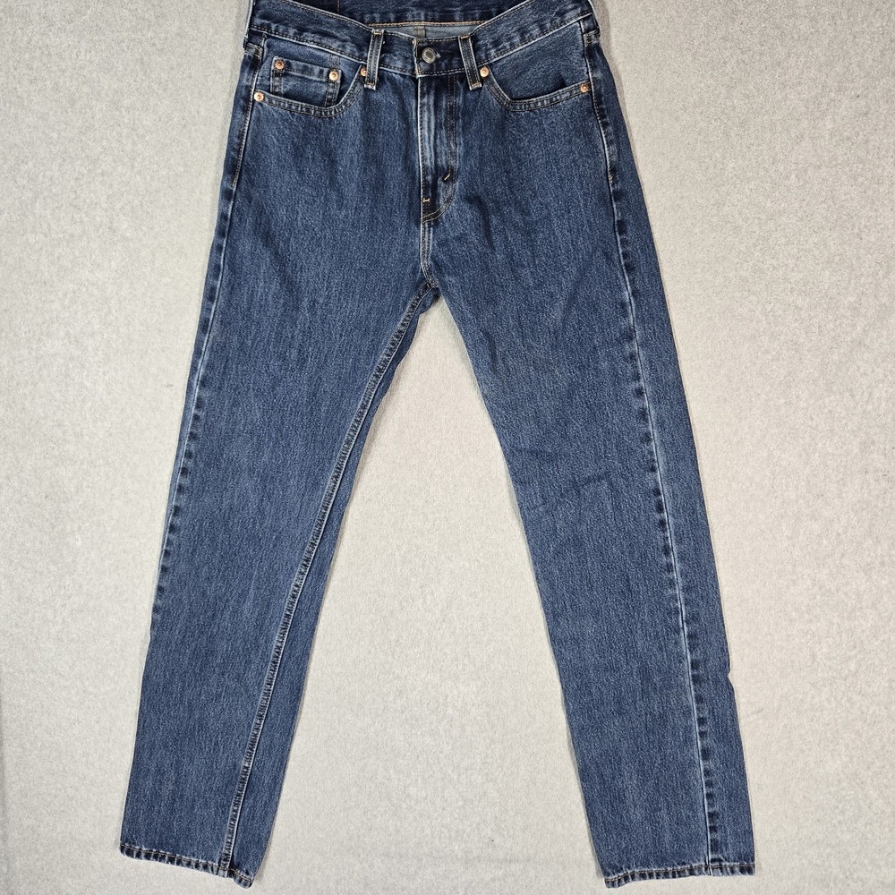 Levi's 505 Men Jeans 30X34 Blue Denim Regular Fit Straight Leg 32" Inseam